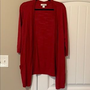 CJ Banks red cardigan. Size 1X